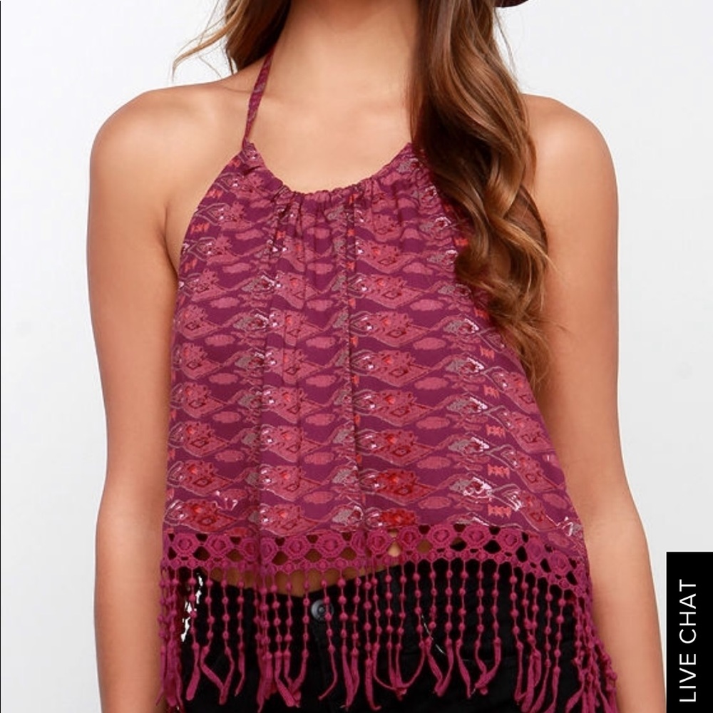 🌸Like New Lulu’s Boho Crop Top🌸